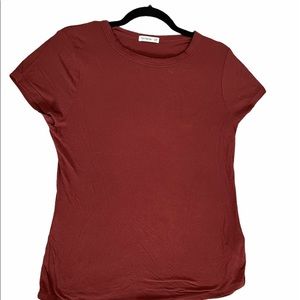 Cotton On Maroon Ribbed Tee